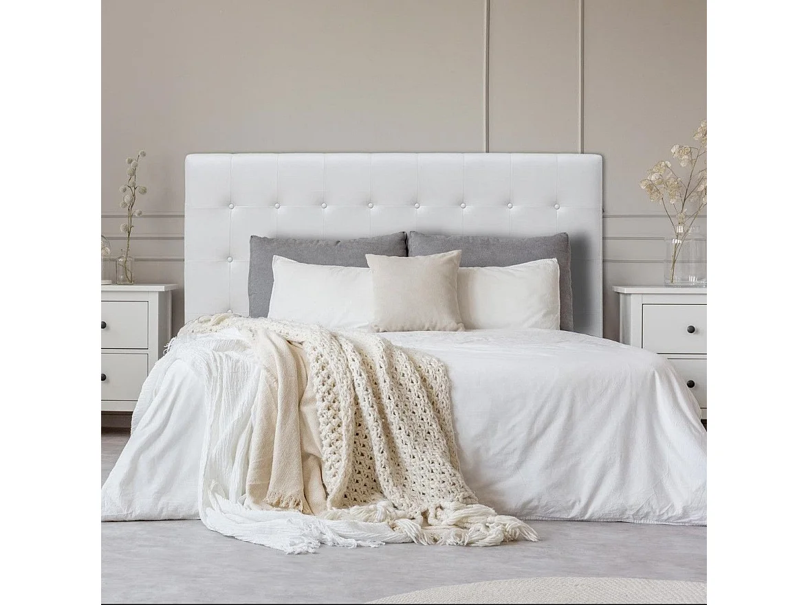 Tête de Lit Capitonnée "Amor" 180cm Blanc