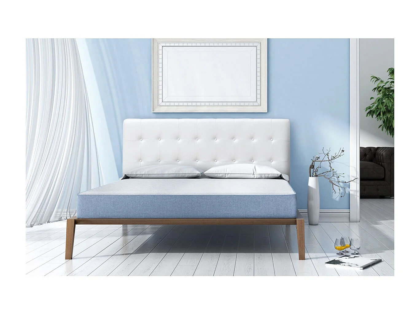 Tête de Lit Capitonnée "Amor" 180cm Blanc