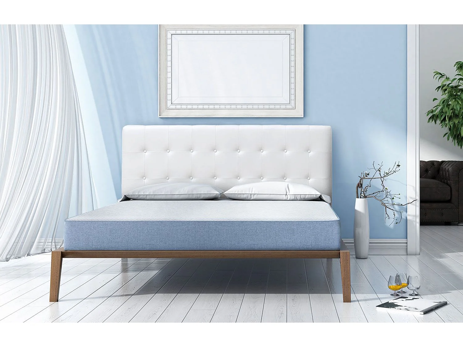 Tête de Lit Capitonnée "Amor" 180cm Blanc