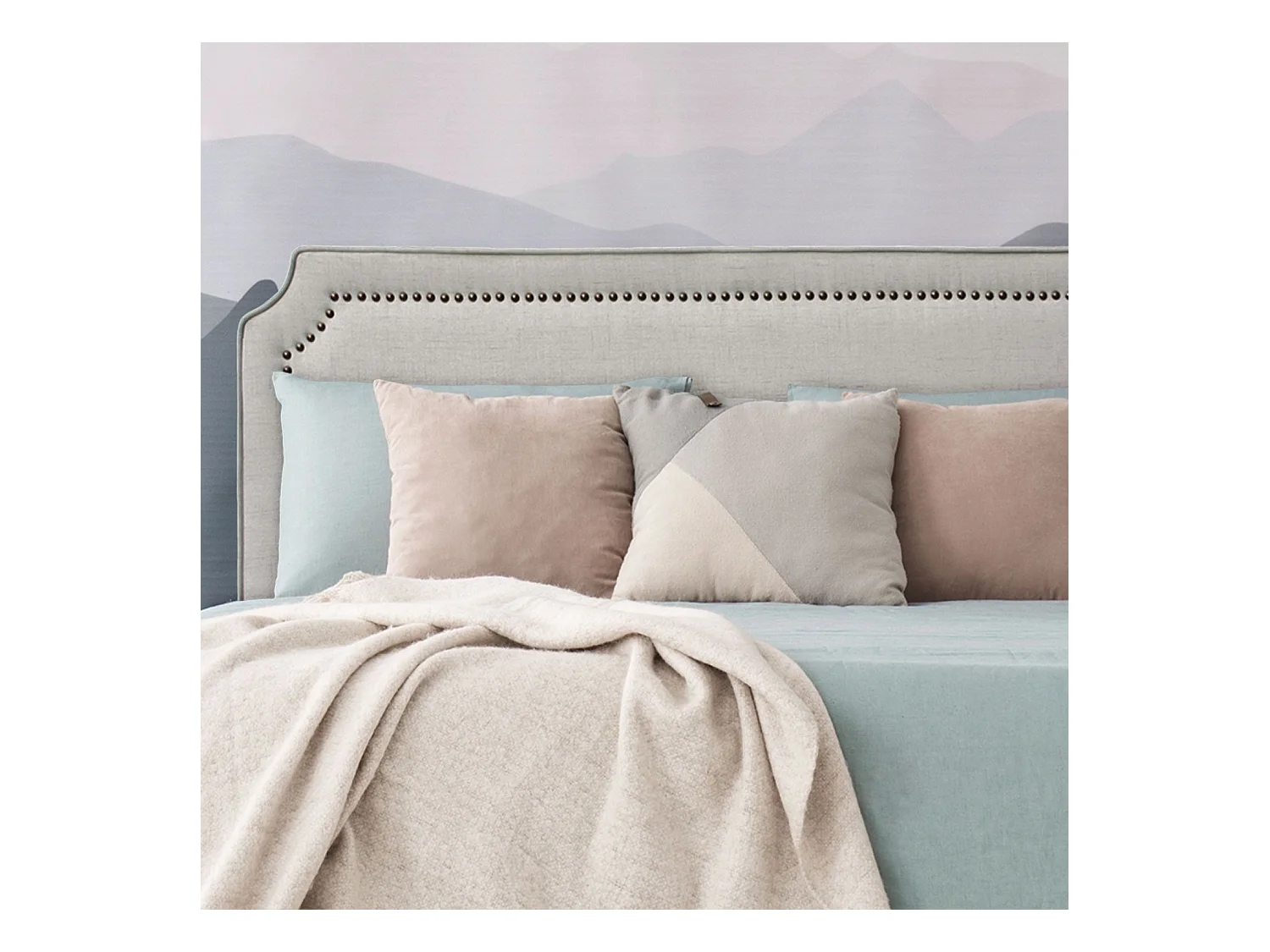 Tête de Lit  Design en Tissu "Selena" 180cm Beige