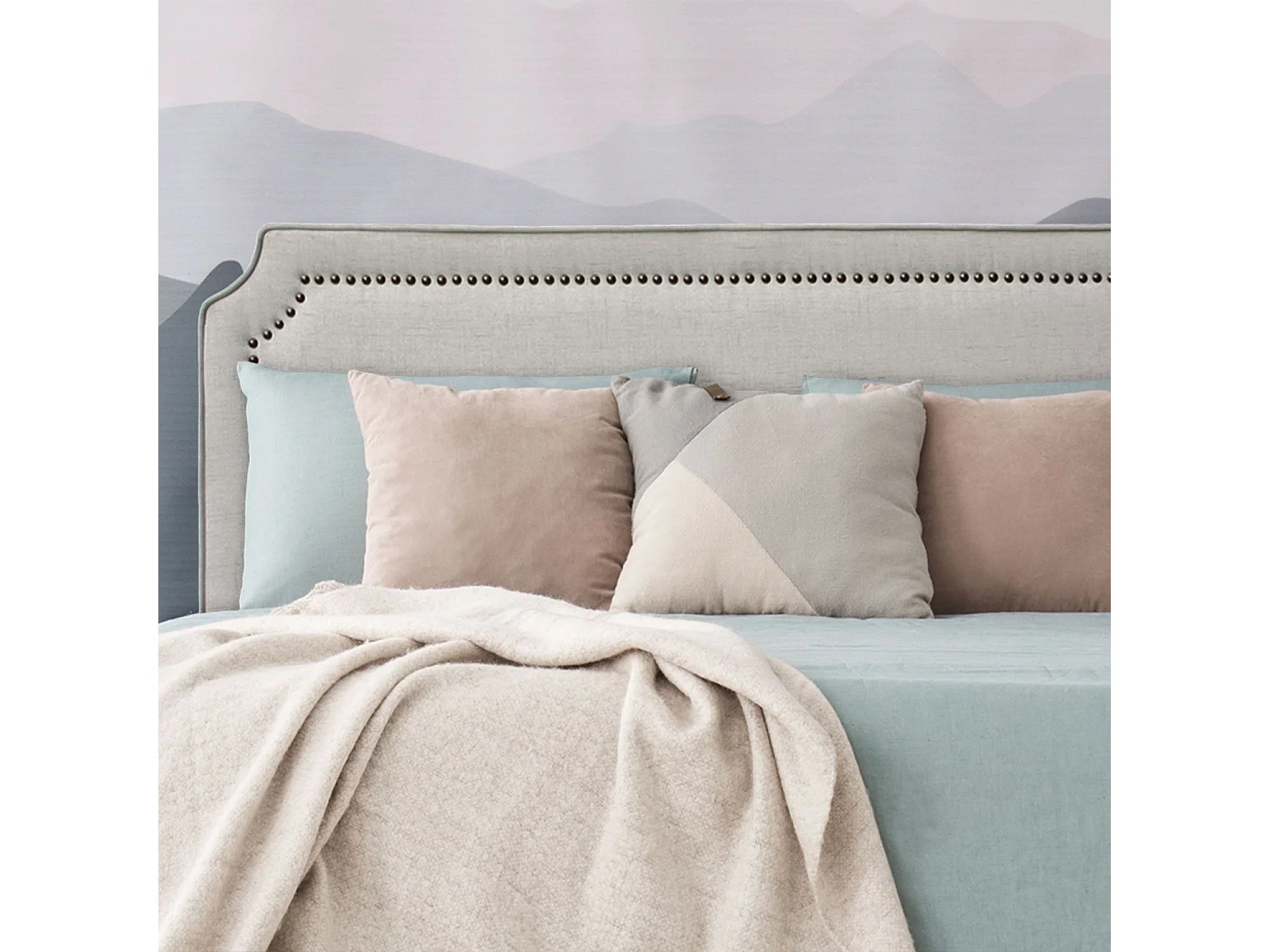 Tête de Lit  Design en Tissu "Selena" 180cm Beige