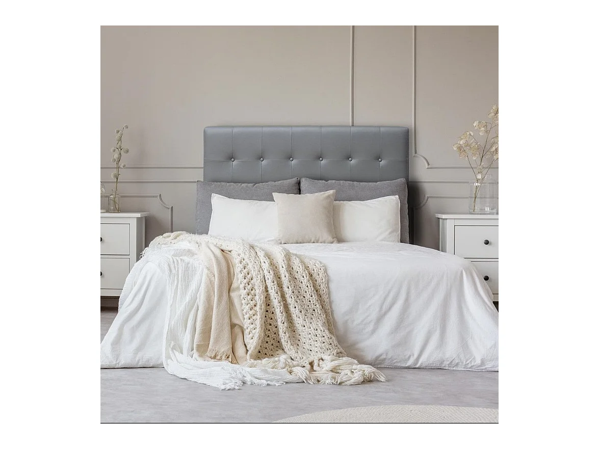 Tête de Lit Capitonnée "Amor" 140cm Gris