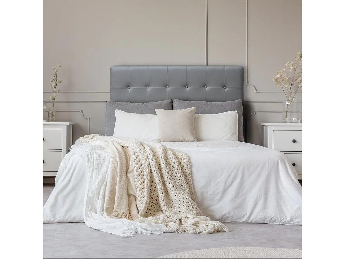 Tête de Lit Capitonnée "Amor" 140cm Gris