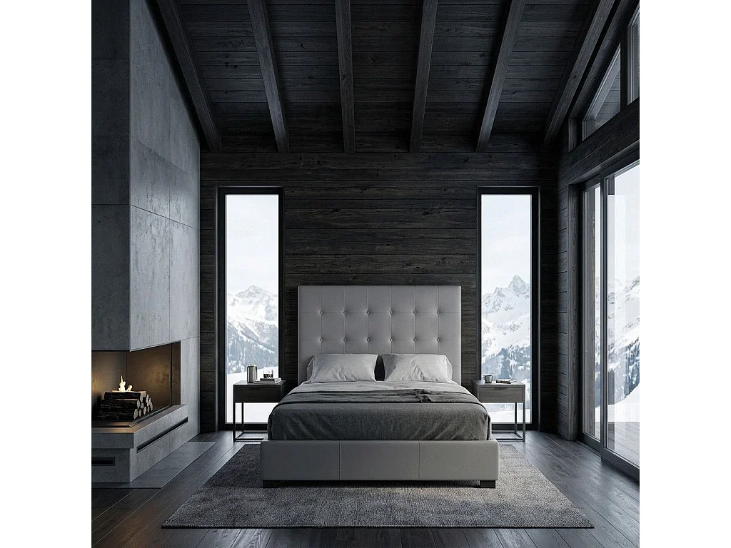 Tête de Lit Capitonnée "Amor" 140cm Gris