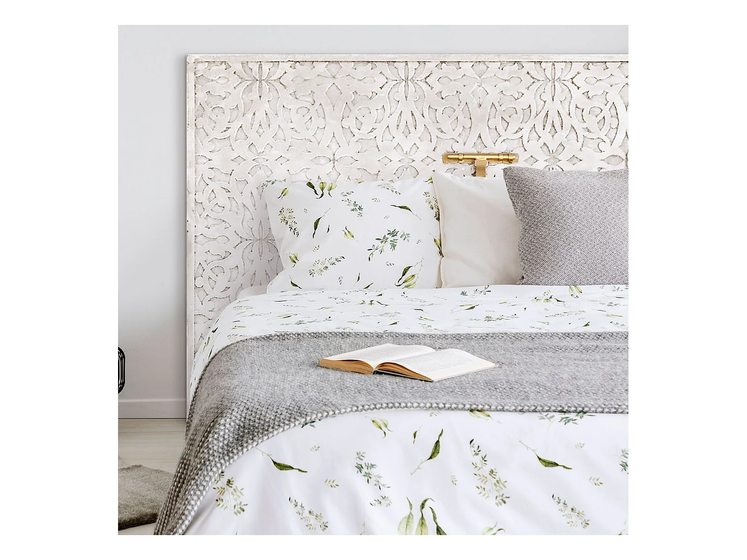 Tête de lit Saffiya 160cm Bois Blanc Or