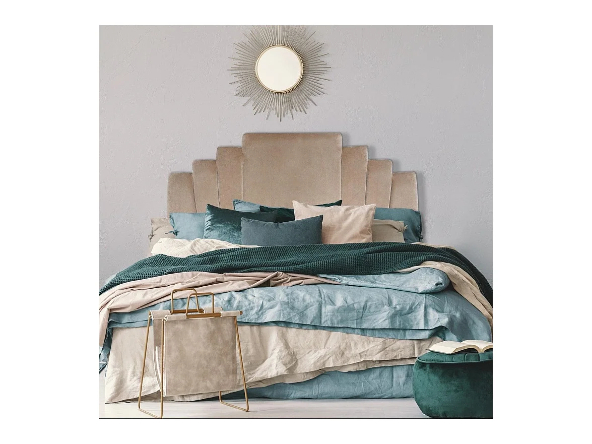 Tête de Lit en Velours "Renaya" 140cm Taupe