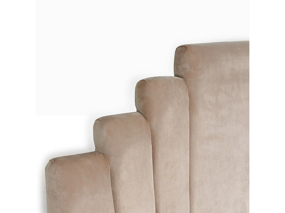 Samt Kopfteil Taupe "Renaya" 140cm Modernes Design