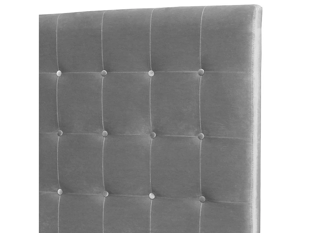 Tête de Lit Capitonnée en Velours "Amor" 180cm Argent