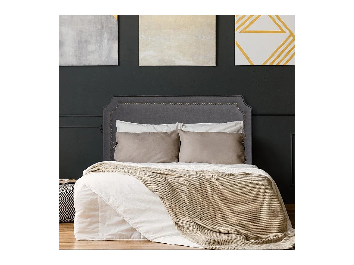 Testiera Milana da 160cm in tessuto grigio