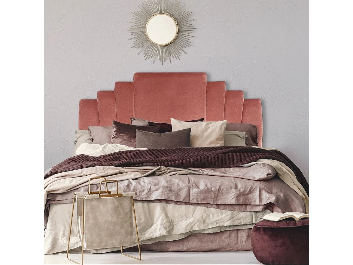 Rosa Samt Kopfteil "Renaya" 160cm Modernes und Praktisches Design