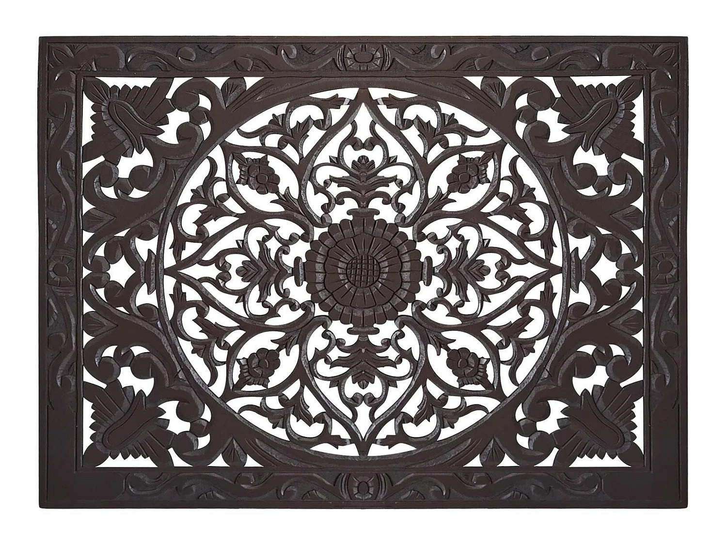 Tête de Lit en Bois Sculpté "Simana" 160cm Wengé