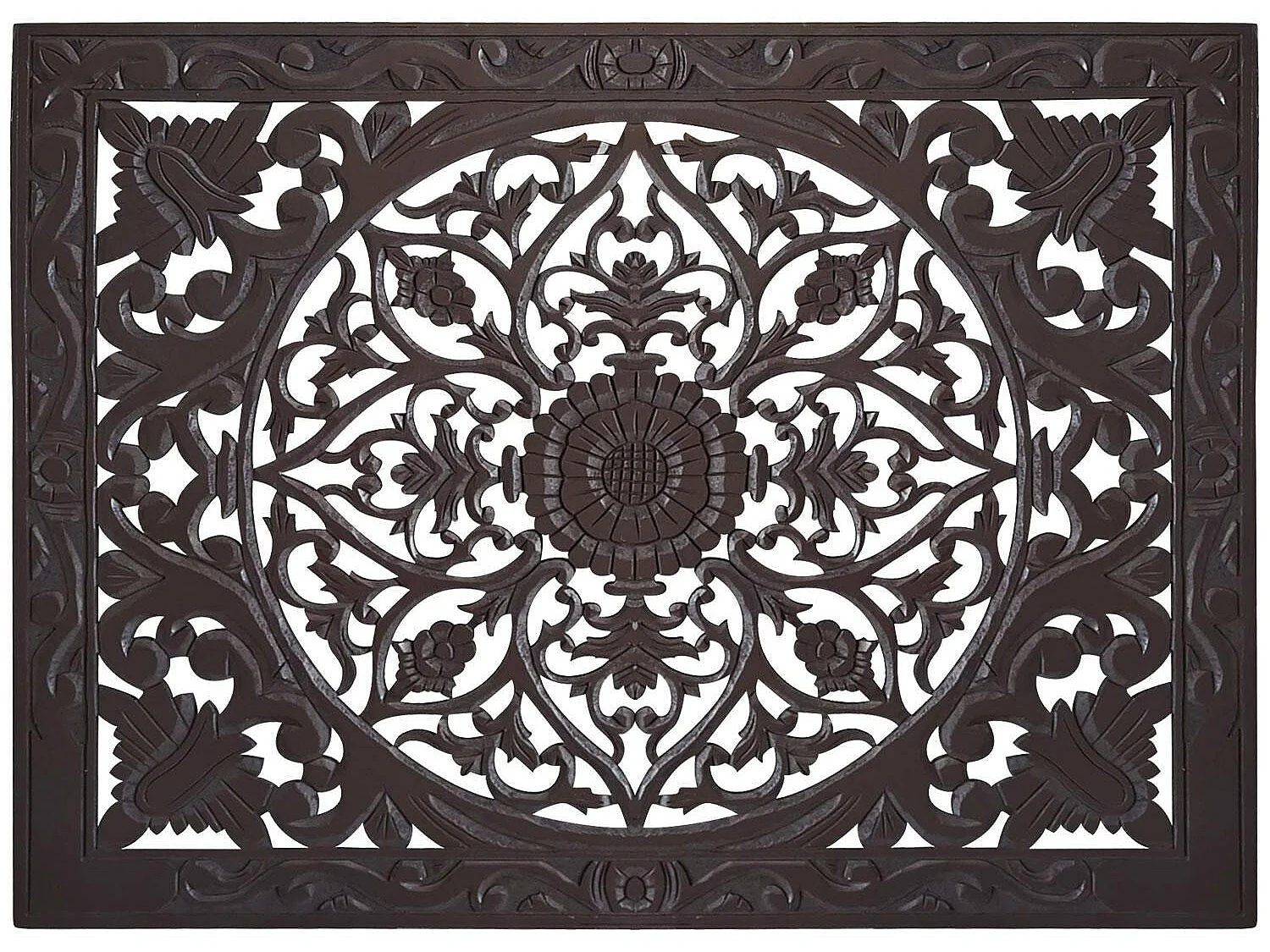 Tête de Lit en Bois Sculpté "Simana" 160cm Wengé