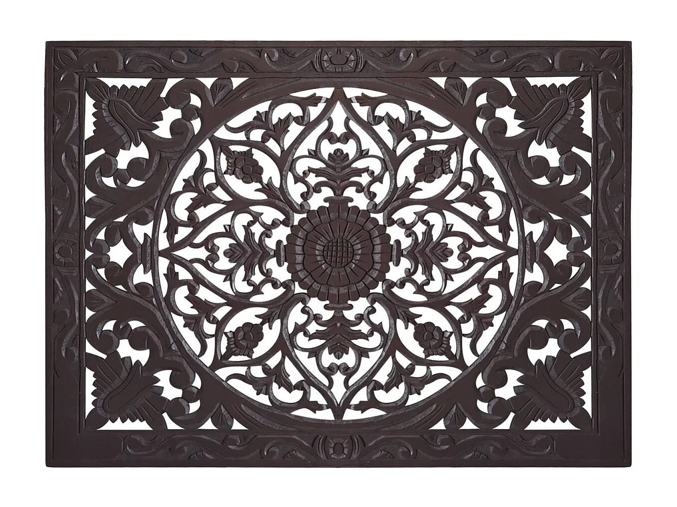 Tête de Lit en Bois Sculpté "Simana" 160cm Wengé