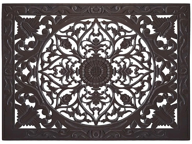 Tête de Lit en Bois Sculpté "Simana" 160cm Wengé