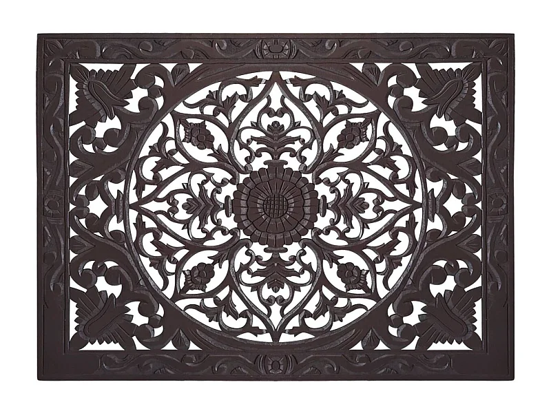 Tête de Lit en Bois Sculpté "Simana" 160cm Wengé