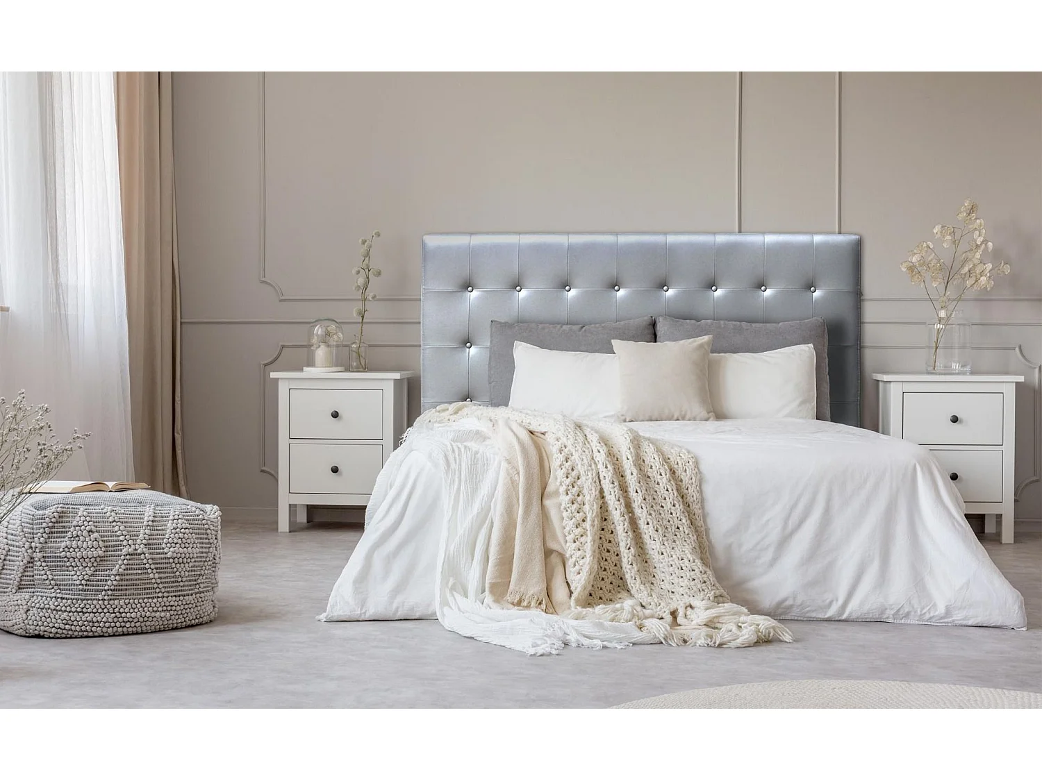 Tête de lit Luxor 180cm Argent