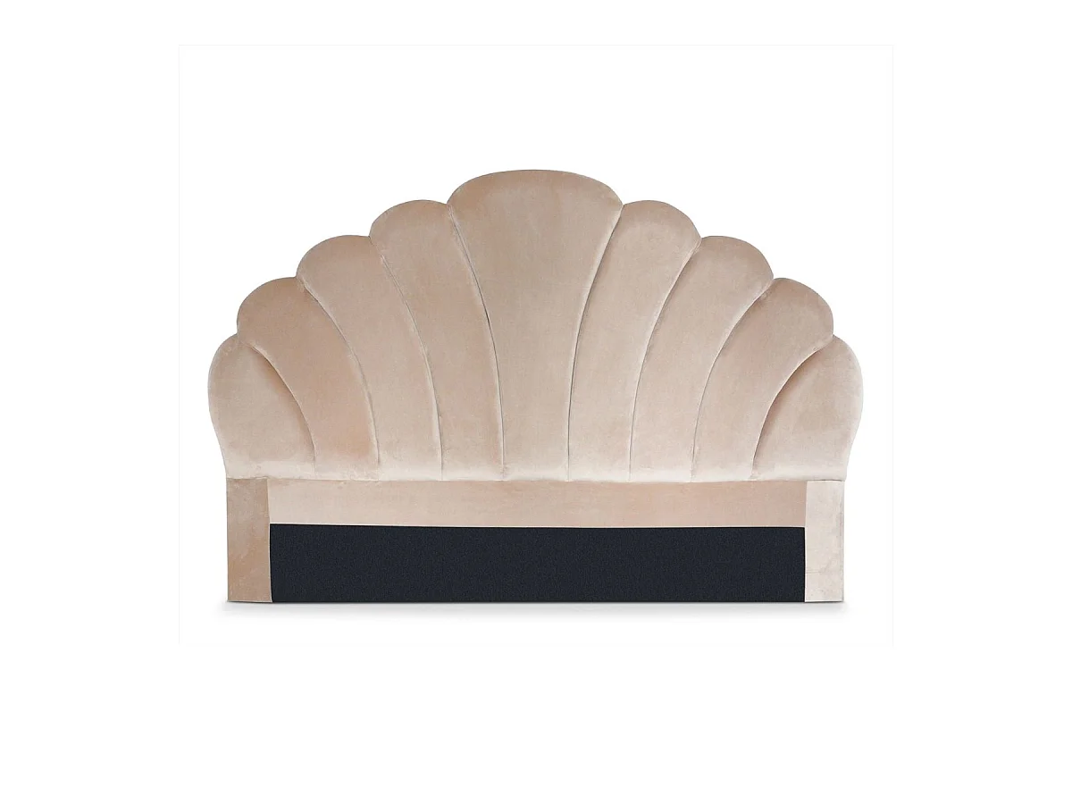 Testiera Letto in Velluto "Shelly" 160cm Taupe Design Conchiglia