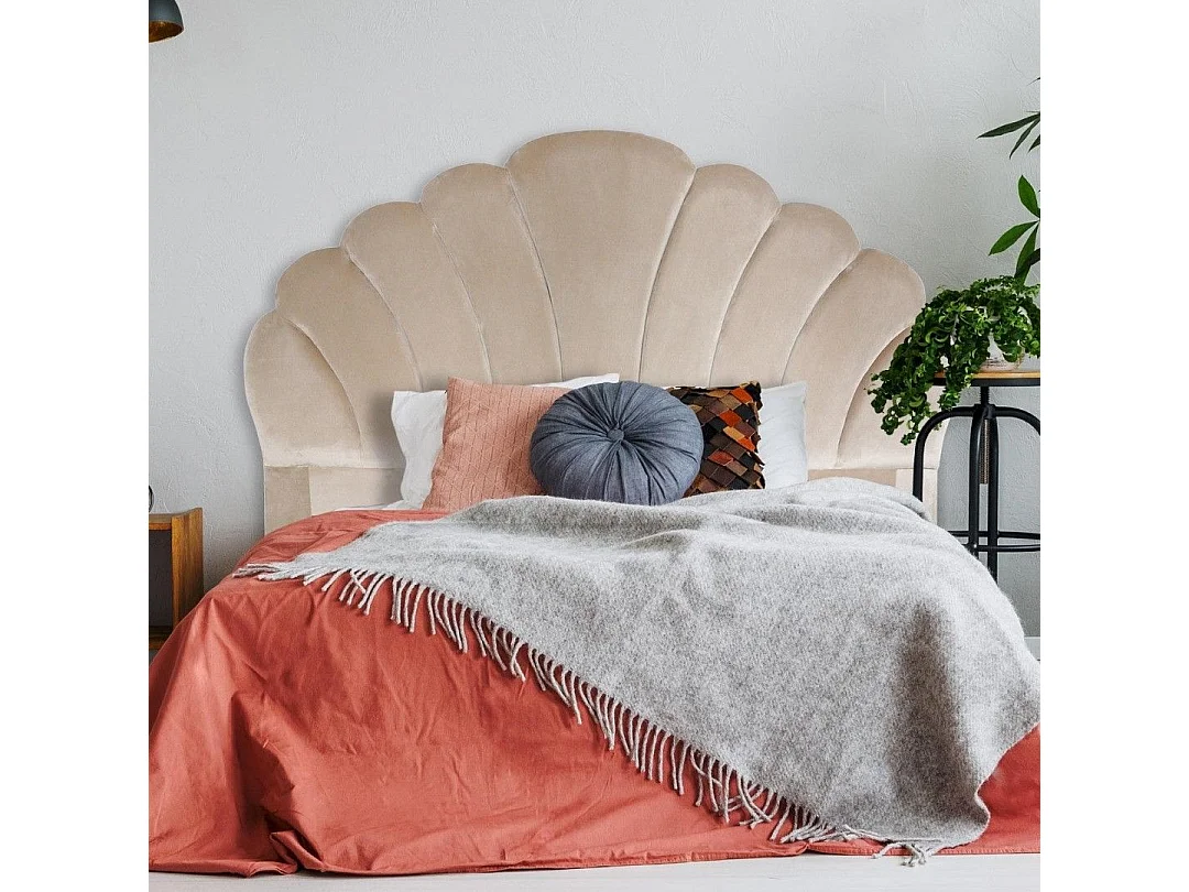 Tête de Lit en Velours "Shelly" 160cm Taupe