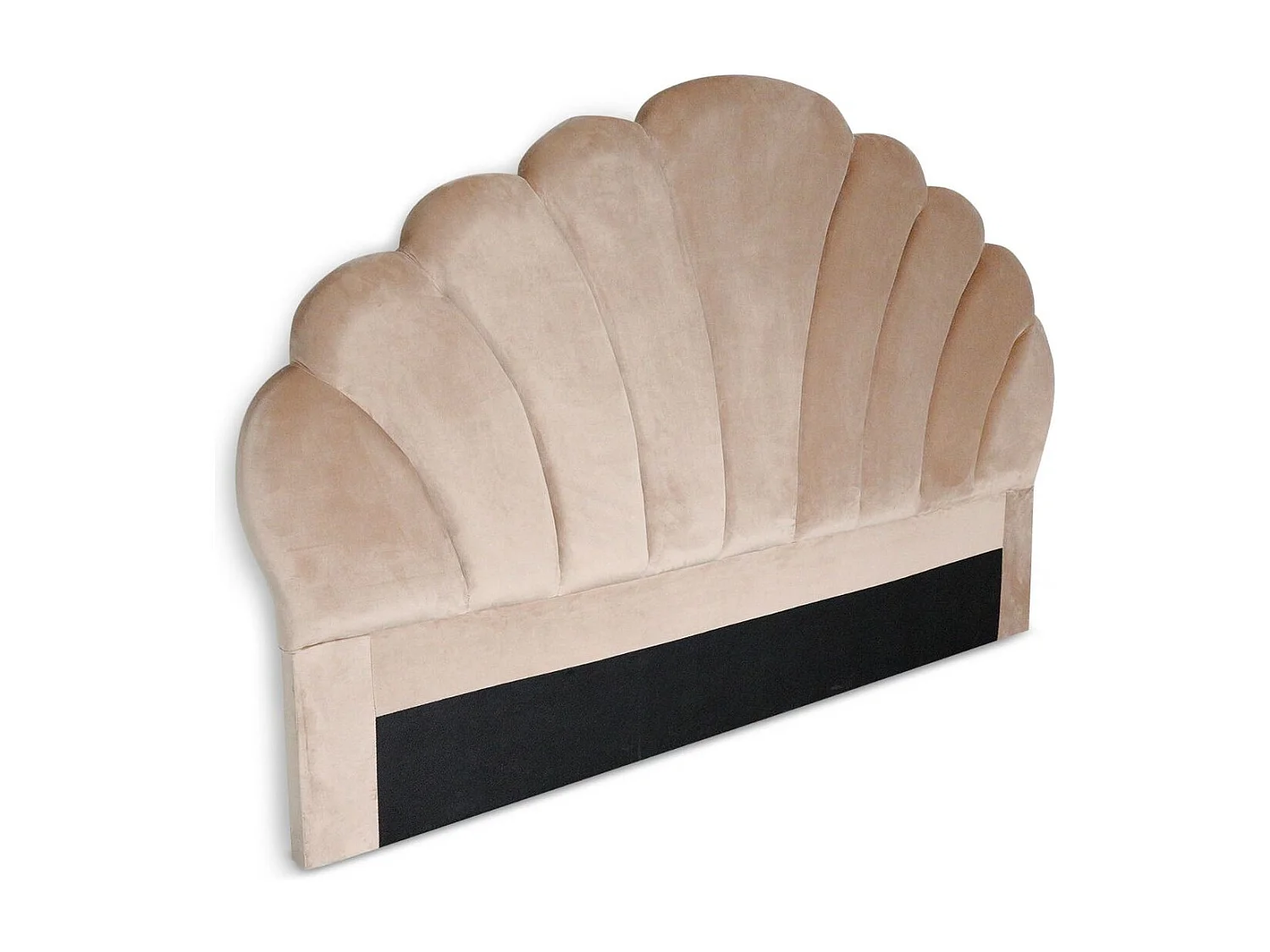 Samt Kopfteil "Shelly" 160cm Taupe Muschel Design