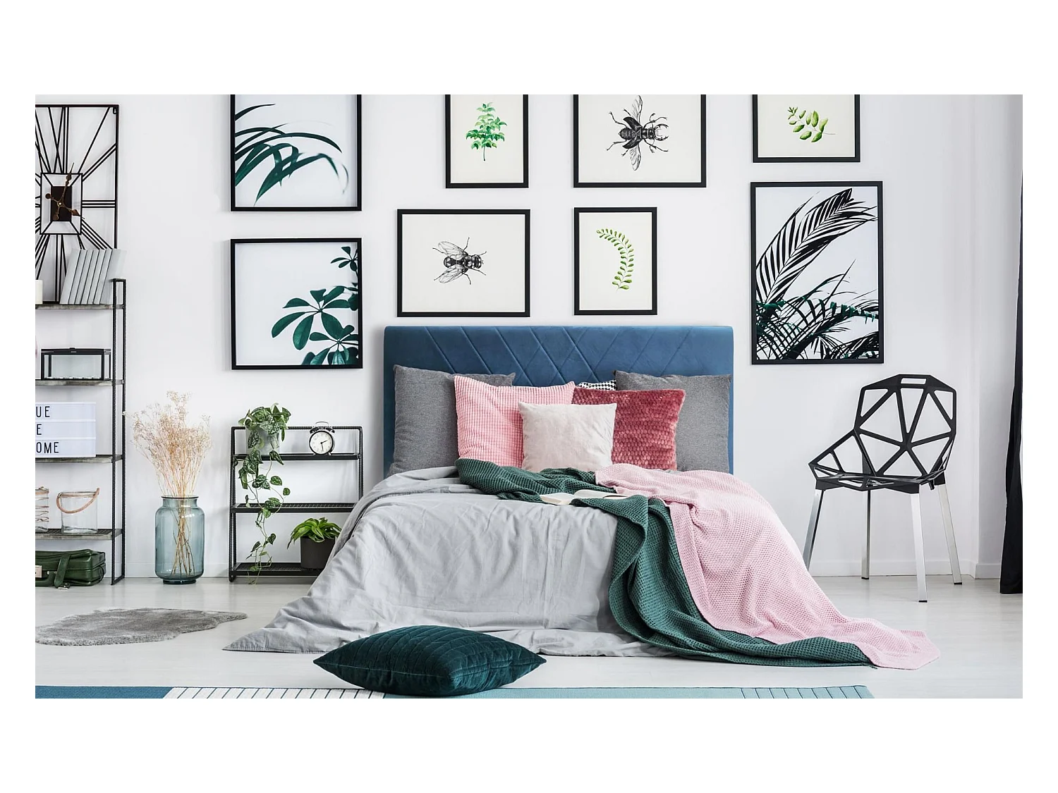 Tête de lit Diam 160cm Velours Bleu