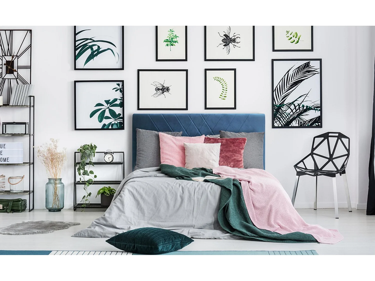 Tête de lit Diam 160cm Velours Bleu