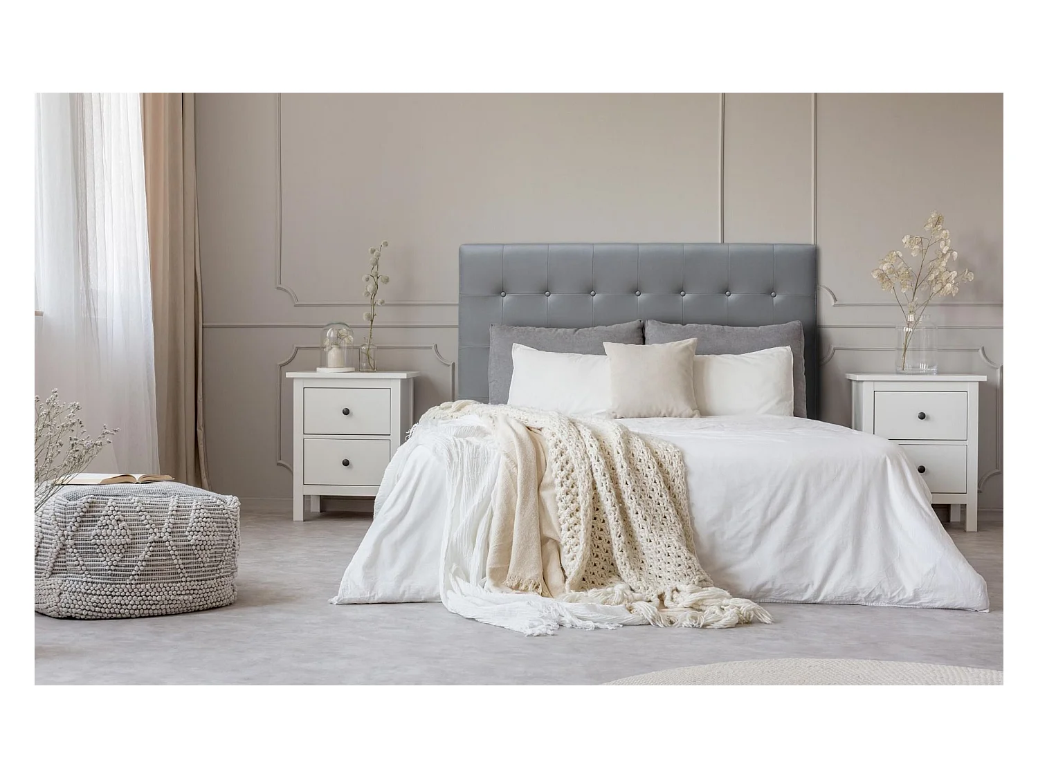 Testiera Luxor da 160 cm grigia