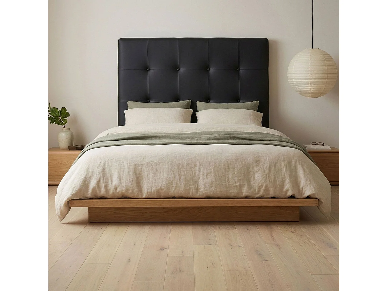 Tête de Lit Capitonnée "Amor" 90cm Noir