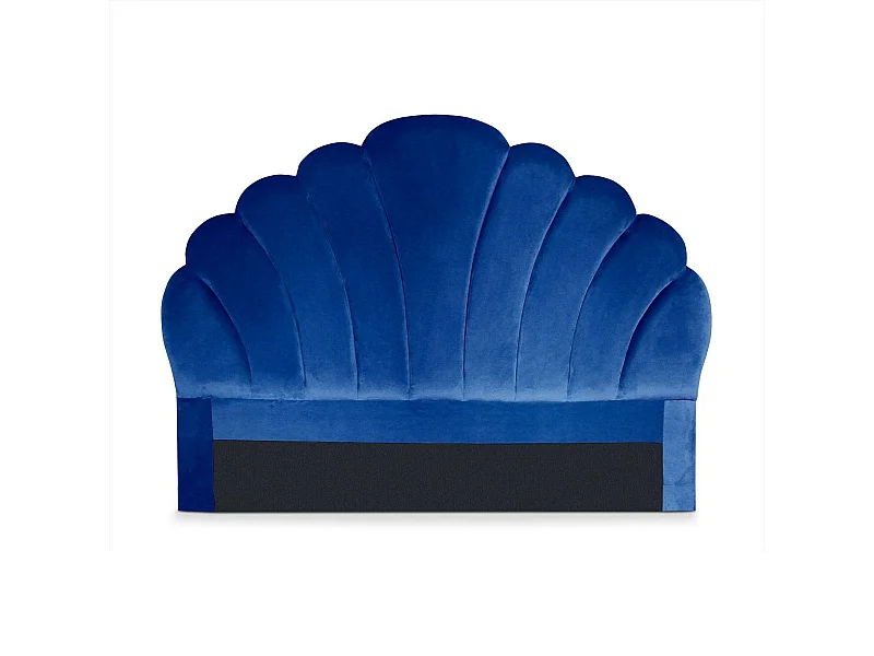 Tête de Lit en Velours "Shelly" 140cm Bleu