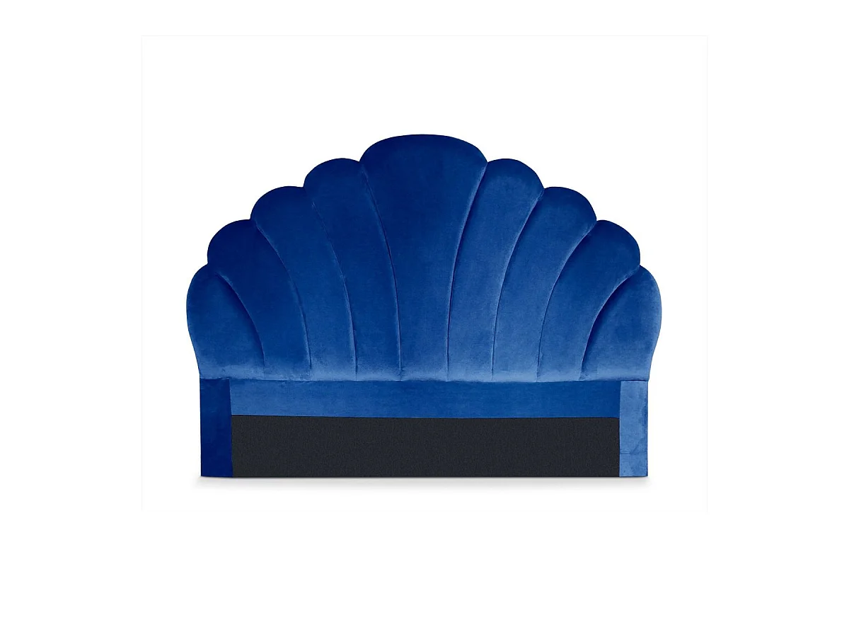 Tête de Lit en Velours "Shelly" 140cm Bleu