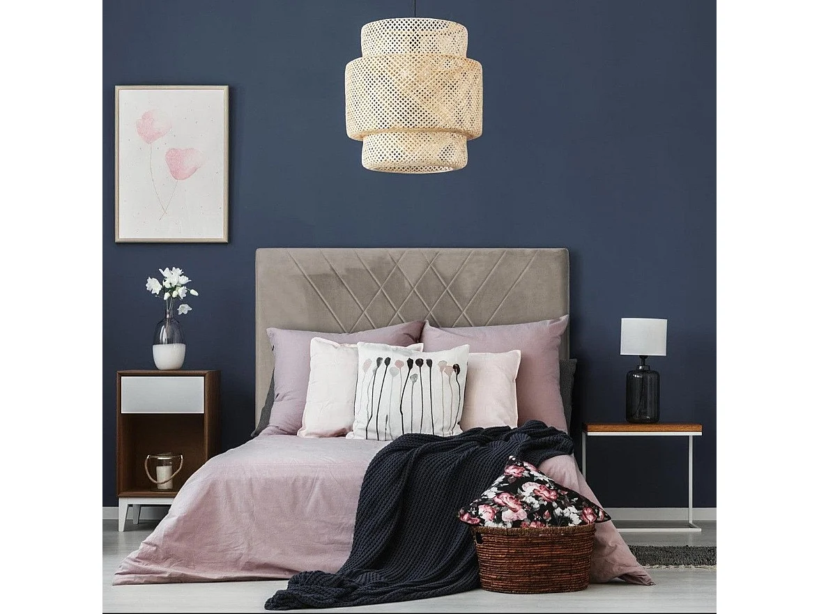 Tête de Lit en Velours "Jones" 140cm Taupe