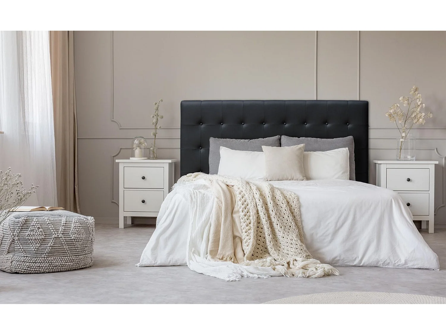 Tête de lit Luxor 180cm Noir