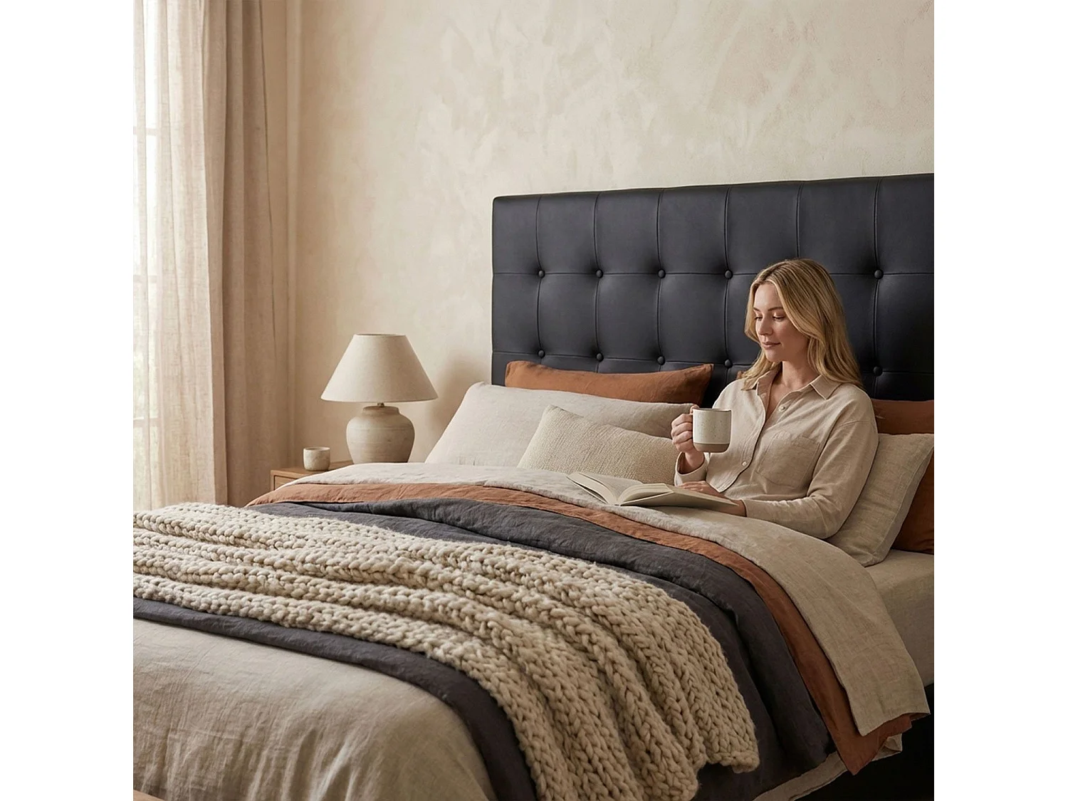 Tête de lit Luxor 180cm Noir