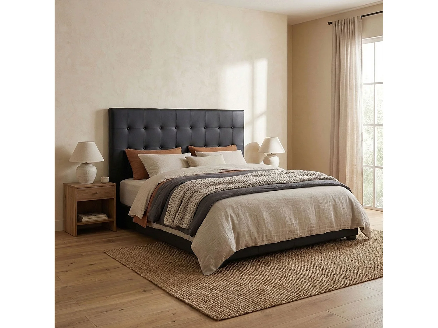 Tête de lit Luxor 180cm Noir