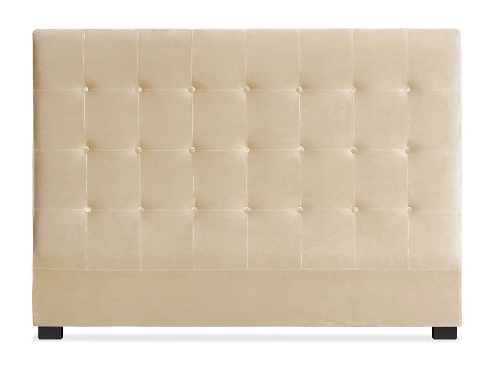 Tête de Lit Capitonnée en Velours "Amor" 160cm Beige