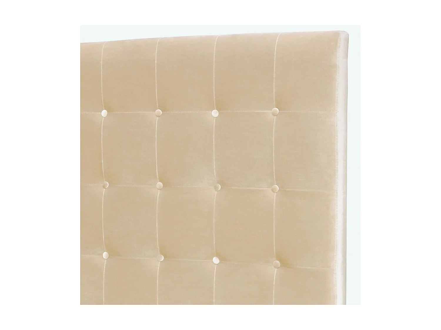 Tête de Lit Capitonnée en Velours "Amor" 160cm Beige