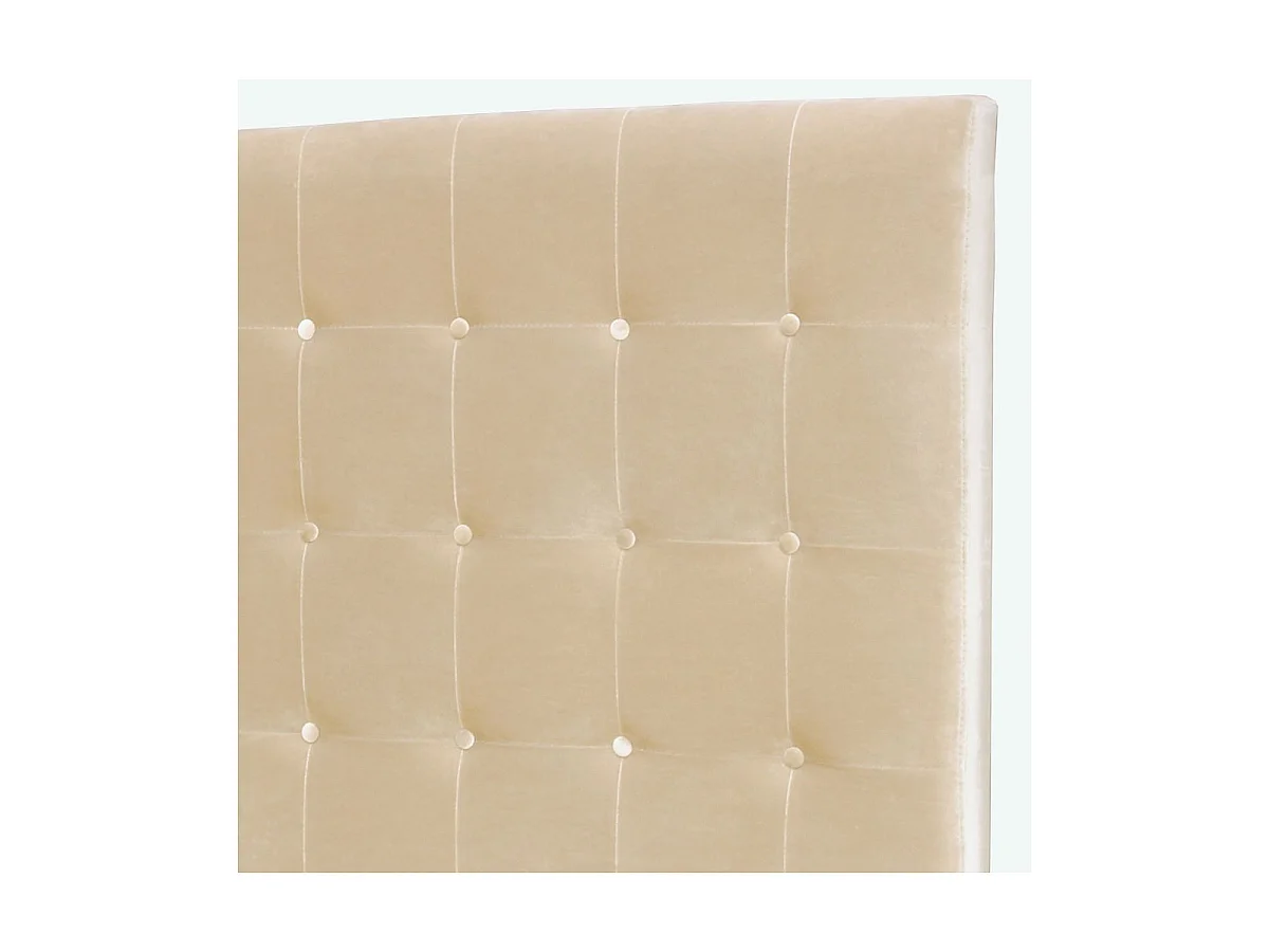 Tête de Lit Capitonnée en Velours "Amor" 160cm Beige