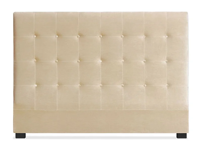 Tête de Lit Capitonnée en Velours "Amor" 160cm Beige
