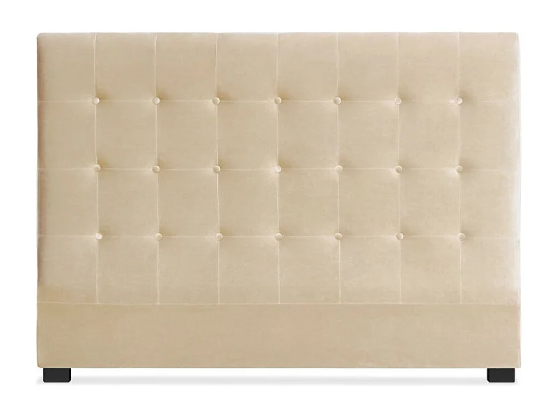 Tête de Lit Capitonnée en Velours "Amor" 160cm Beige
