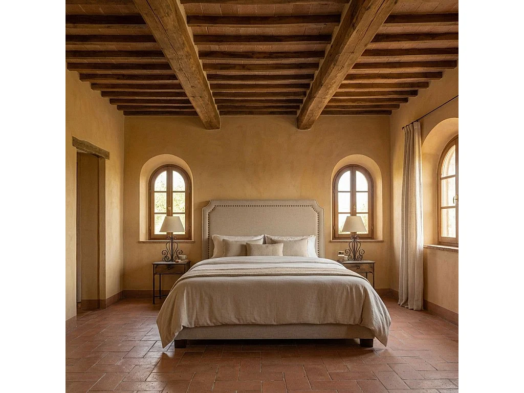Tête de Lit  Design en Tissu "Selena" 160cm Beige