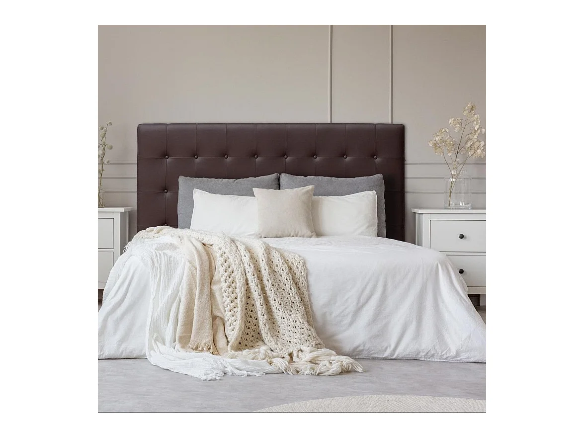 Tête de Lit Capitonnée "Amor" 180cm Marron