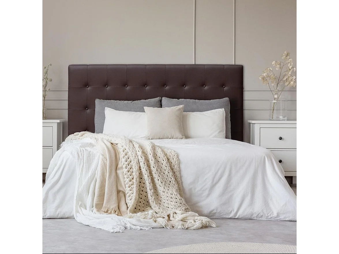 Tête de Lit Capitonnée "Amor" 180cm Marron