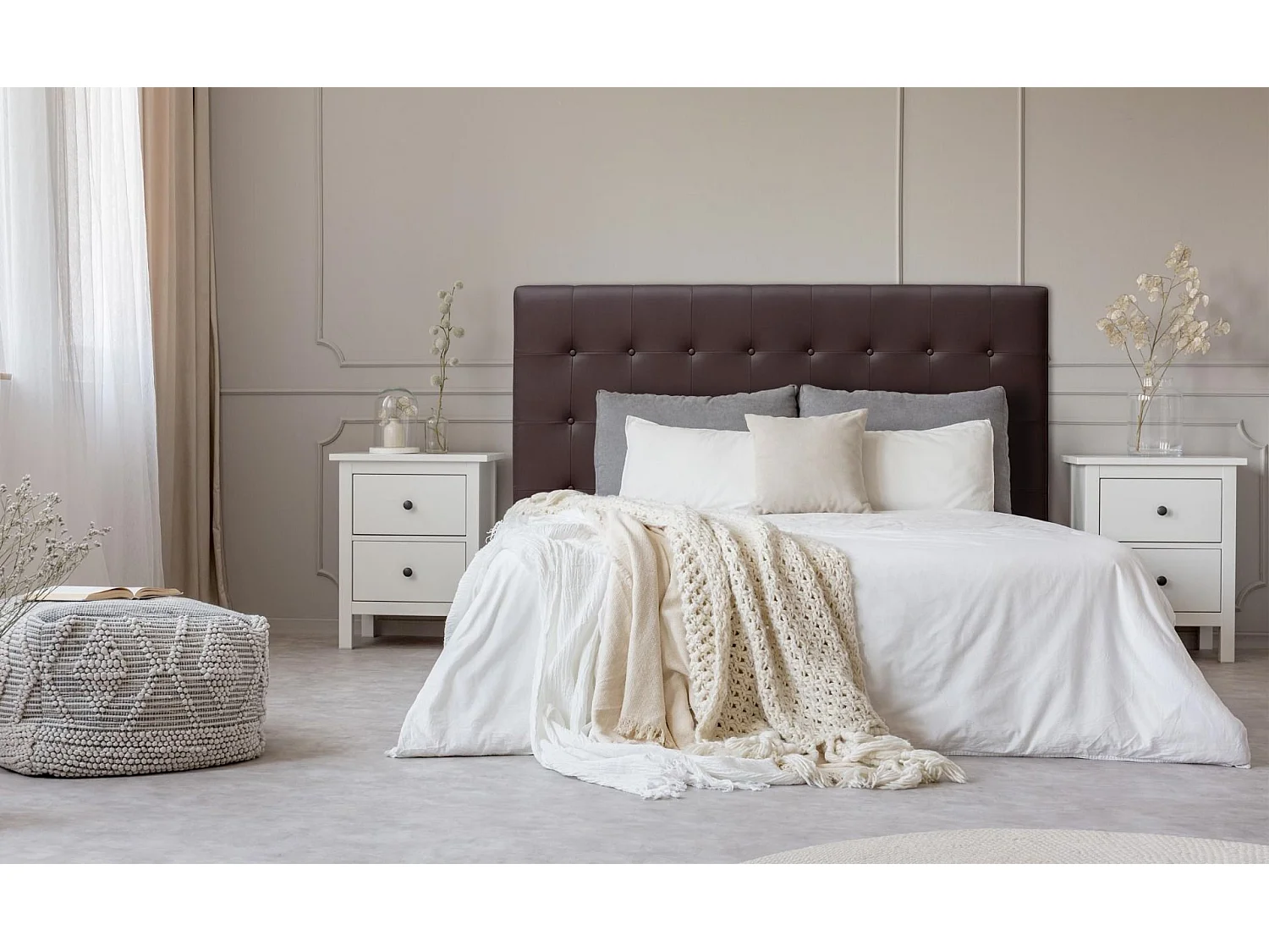 Tête de lit Luxor 180cm Marron