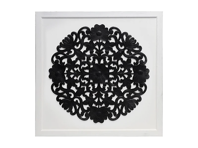 Tête de lit Venezia 140cm Bois Blanc et Noir