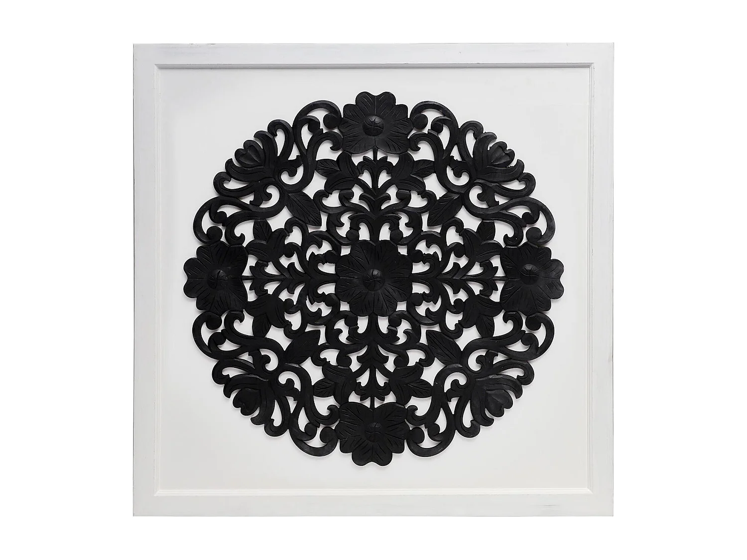 Tête de lit Sculptée "Mattie" 140cm Blanc & Noir