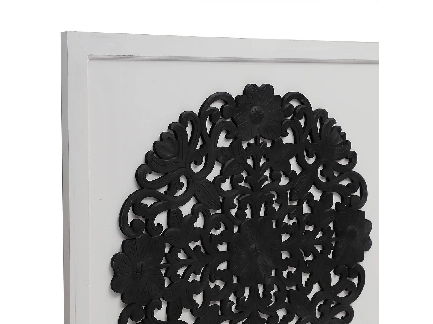 Tête de lit Sculptée "Mattie" 140cm Blanc & Noir