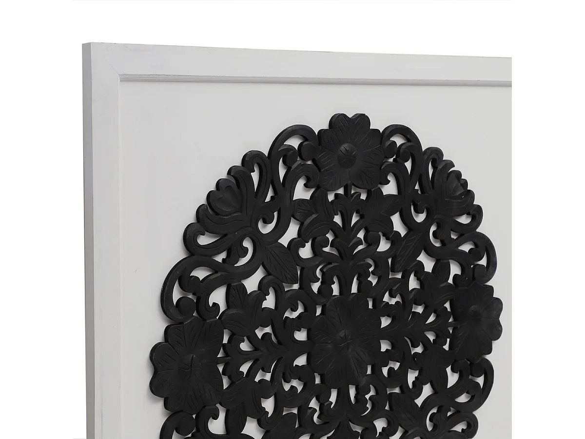 Tête de lit Sculptée "Mattie" 140cm Blanc & Noir