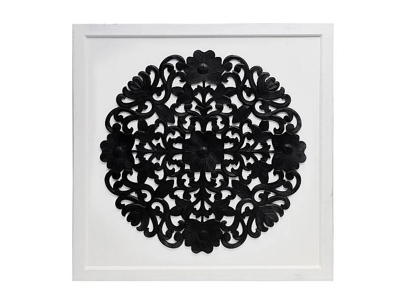 Tête de lit Sculptée "Mattie" 140cm Blanc & Noir