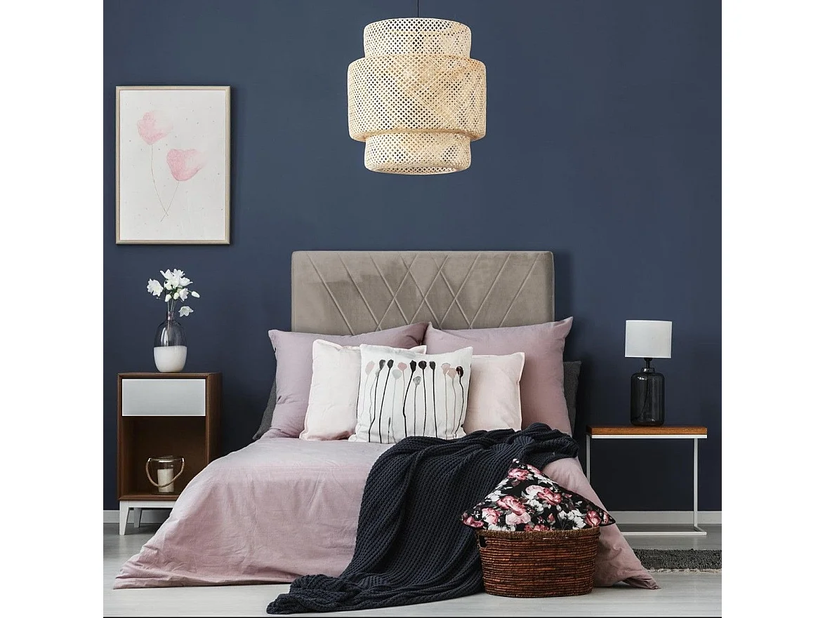 Tête de Lit en Velours "Jones" 90cm Taupe