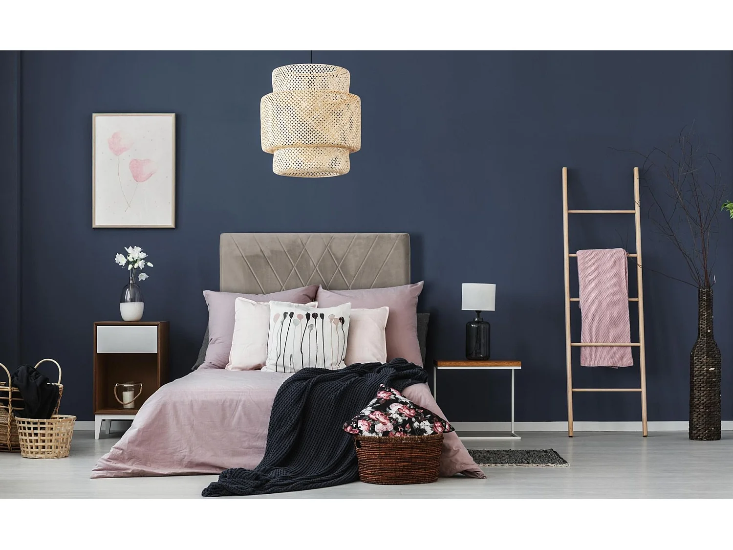 Tête de Lit en Velours "Jones" 90cm Taupe