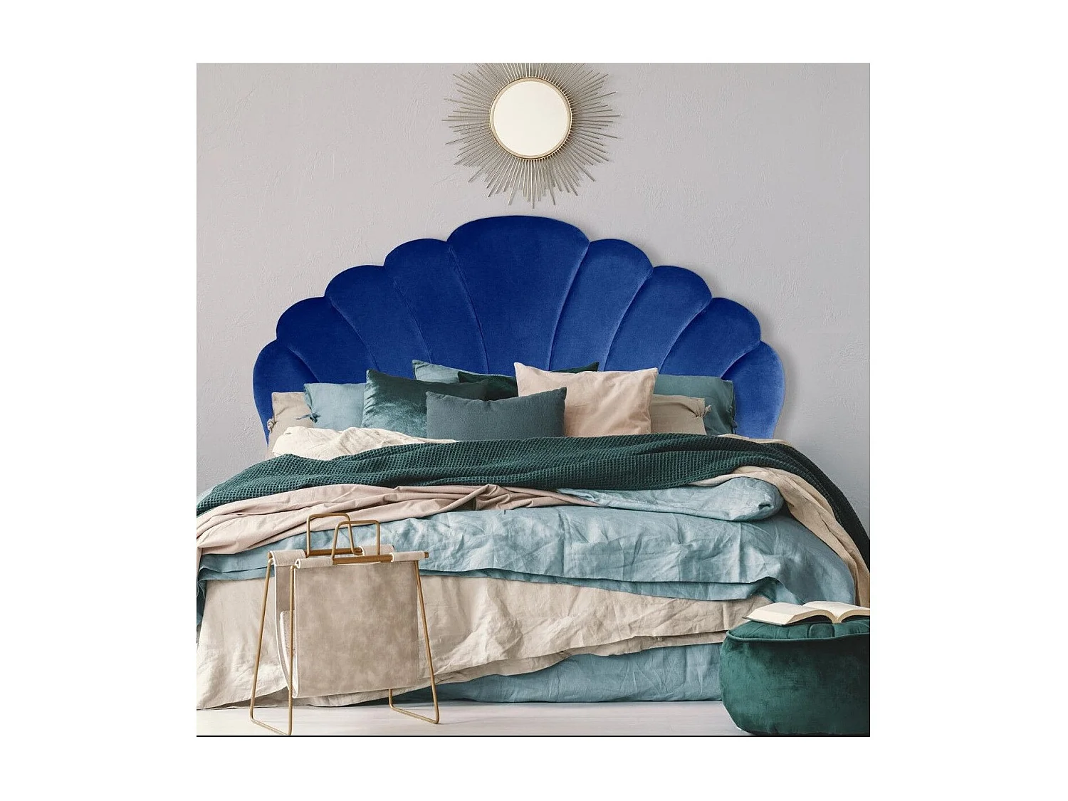 Tête de lit Mermaid 180 cm Velours Bleu